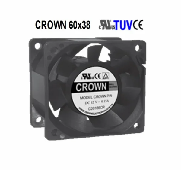 Axial Flow Fan, 60x60x38, Plastic, 6cm, 60mm - view 6