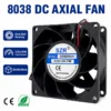 Axial Flow Fan, 8038, Brushless, 12/24/48V