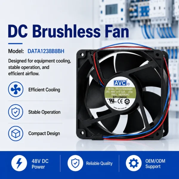 Axial Flow Fan, AVC, DATA1238B8H, 48V, 0.33A - view 2