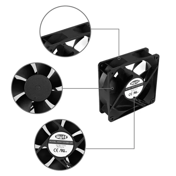 Axial Flow Fan, CFM, 120Series, 4-Inch, 120x120x38mm - view 6