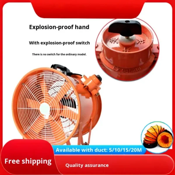 Axial Flow Fan, Explosion-proof, Portable, 220/380V, Steel