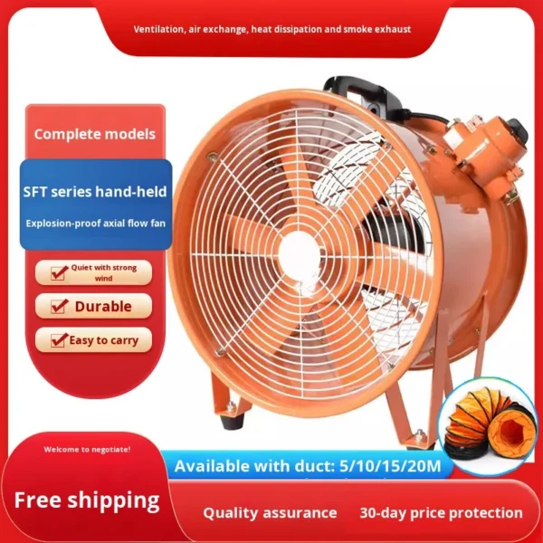 Axial Flow Fan, Explosion-proof, Portable, 220/380V, Steel - view 4