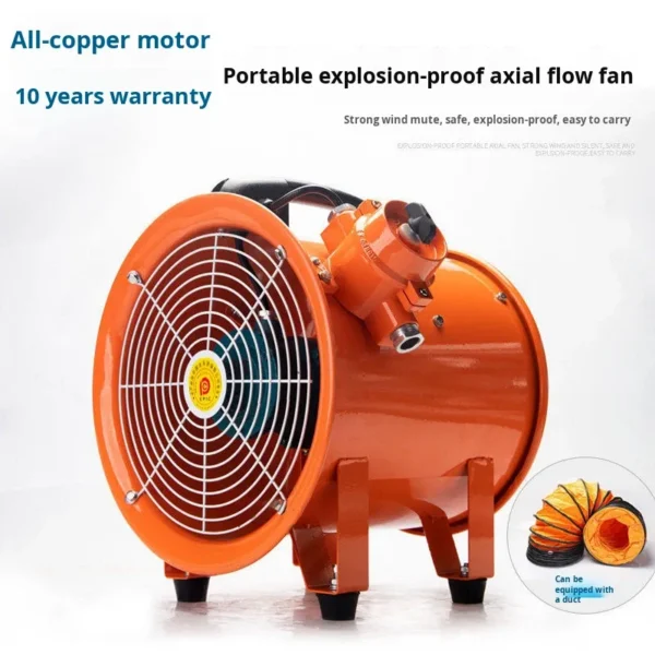 Axial Flow Fan, Explosion-Proof, Portable, 220V