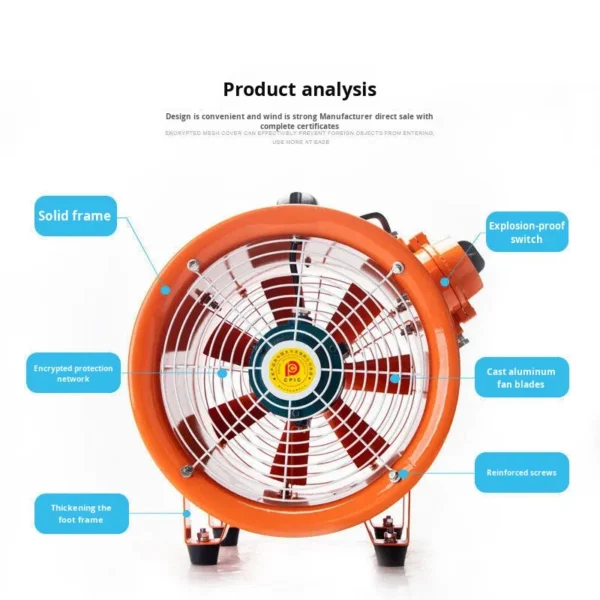 Axial Flow Fan, Explosion-Proof, Portable, 220V - view 2