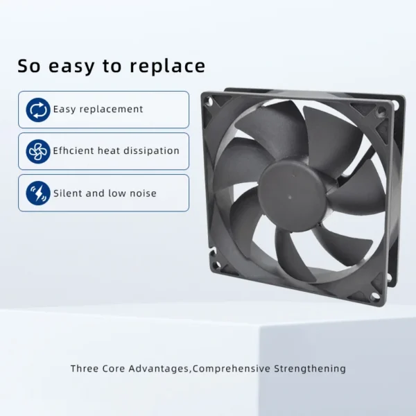 Axial Flow Fan, IP68, Waterproof, 92x92x25mm, Plastic - view 5