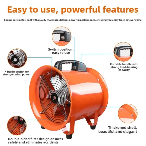 Axial Flow Fan, Portable, 110V/220V, Copper