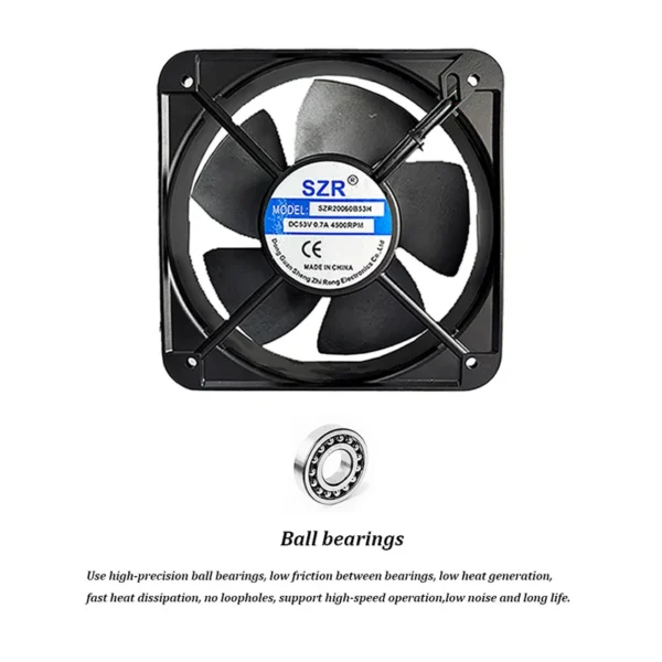 Axial Flow Fan, SZR20060, 12/24/48V, Brushless, 2500RPM - view 6