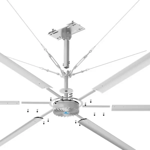 Axial Hvls Ceiling Fan, 18.0Ft, 3p 440v, Electric - view 2