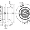 Backward Curved Motorized Impeller, R2E225-AK01-05, 220V, 60Hz - view 2
