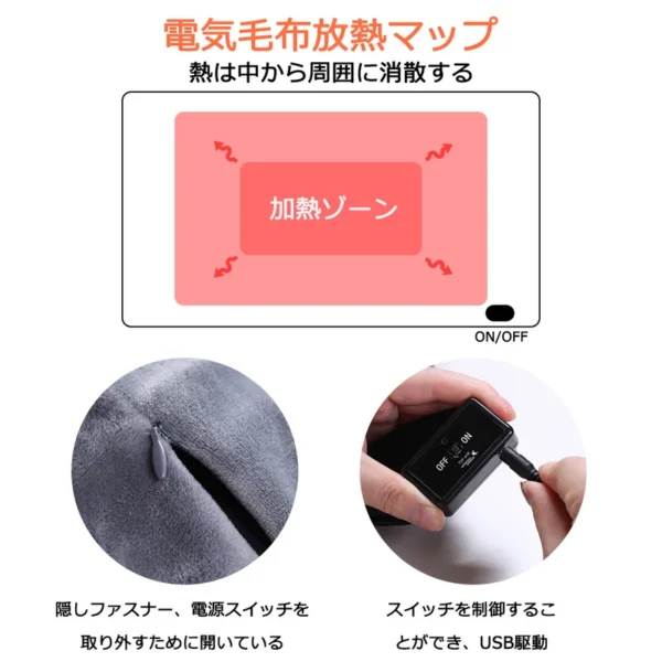 Bag Electric Car Blanket, Portable, USB, 5V - view 3