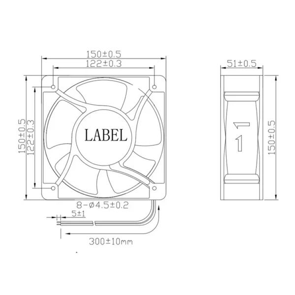 Ball Bearing, 150mm, Brushless, 12V, 24V - view 4