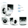 Ball Bearing, D2E133-CI33-56, 230V, 175W, 0.77/0.84A - view 2