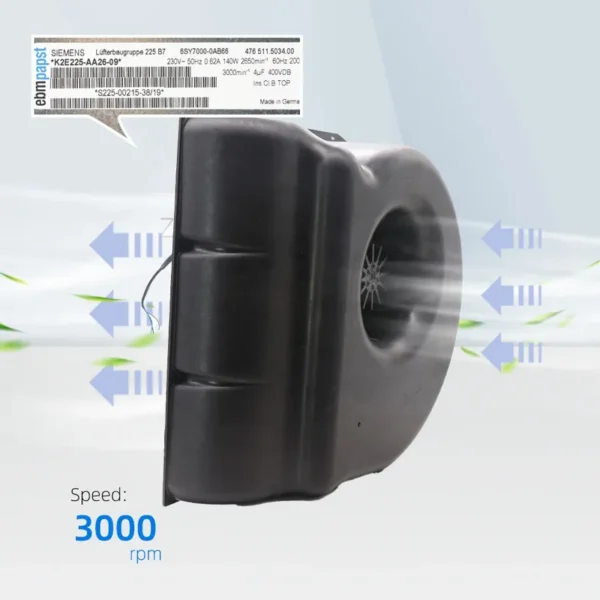 Ball Bearing, K2E225-AA26-09, 140W, 0.62A, 225mm - view 3