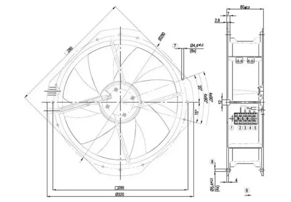 Ball Bearing, W1g250-hj63-02, 24v, 250mm, 2070rpm - view 3