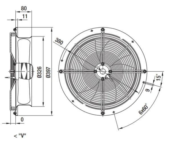 Ball Bearing, W2D300-CP02-30, 300mm, 230V, 210W - view 3