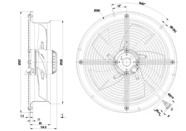 Ball Bearing, W2d300-cp02-30, 300mm, 230v, 210w - view 3
