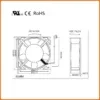 Ball Metal Axial Fan, 12038, 120mm, 38mm, 110V - view 6
