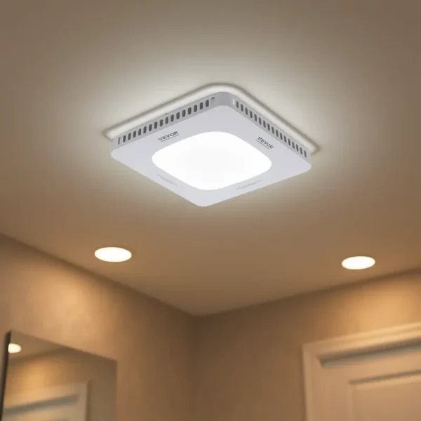 Bathroom Exhaust Fan, 130, CFM, LED, Ceiling - view 2