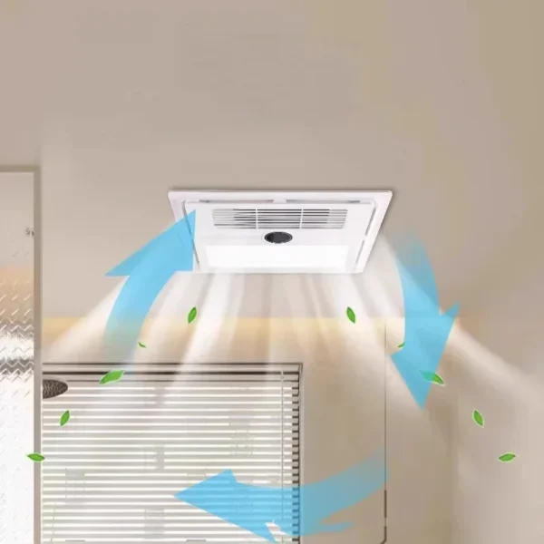 Bathroom Exhaust Fan, 4-in-1, PTC, 12W, LED