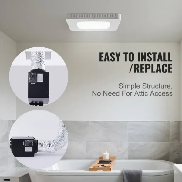 Bathroom Exhaust Fan, Ceiling, 120V - view 4