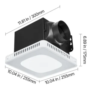 Bathroom Exhaust Fan, RGB, LED, 80-130, CFM