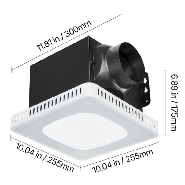 Bathroom Exhaust Fan, RGB, LED, 80-130, CFM