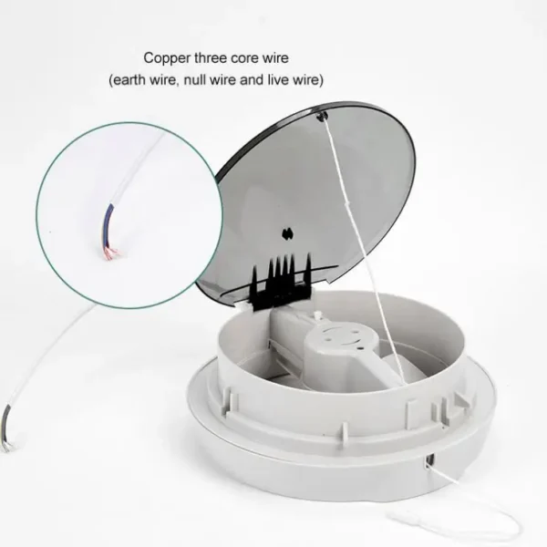 Bathroom Kitchen Exhaust Fan, 220-240V, 6-Inch, Plastic, Wall - view 3