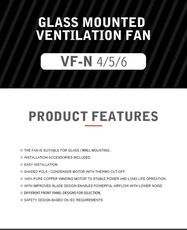 Bathroom Ventilation Exhaust Fan, ANGEGA, VF-N4/5/6, ABS - view 6