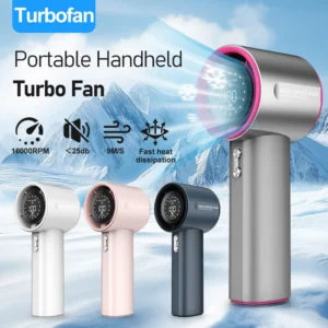 Battery-powered Handheld Fan, Portable, LCD, 100-Speed