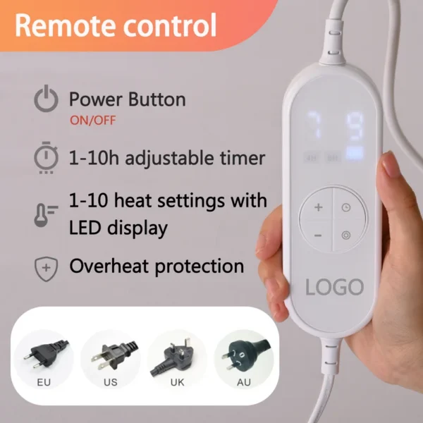 Bed Electric Heating Blanket, 120V, 220-240V, 100% - view 3