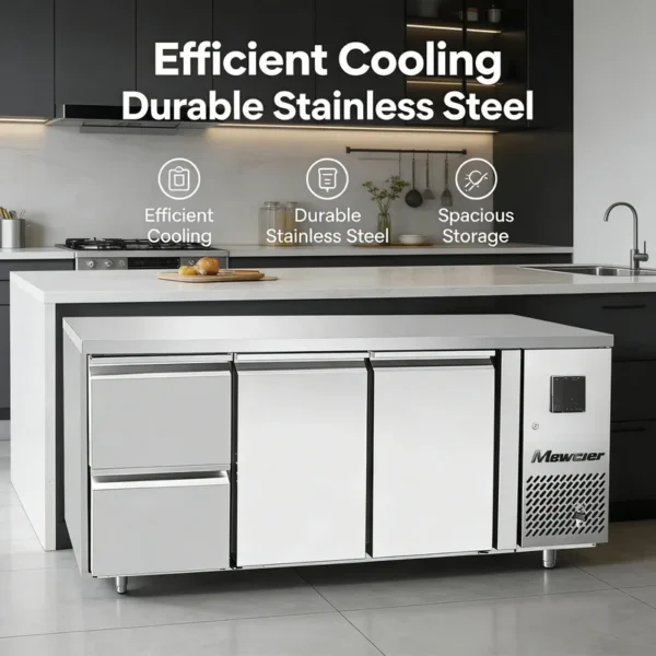 Beverage Cooler, Stainless, Steel, 420L, 4-Shelf