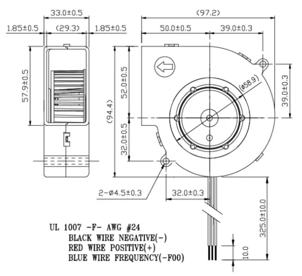 Bfb1012h Axial Flow Fan, Brushless, 12V, 3200RPM-7500RPM - view 4