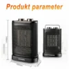 Black Electric Fan, 1500W, PTC, 249 - view 3