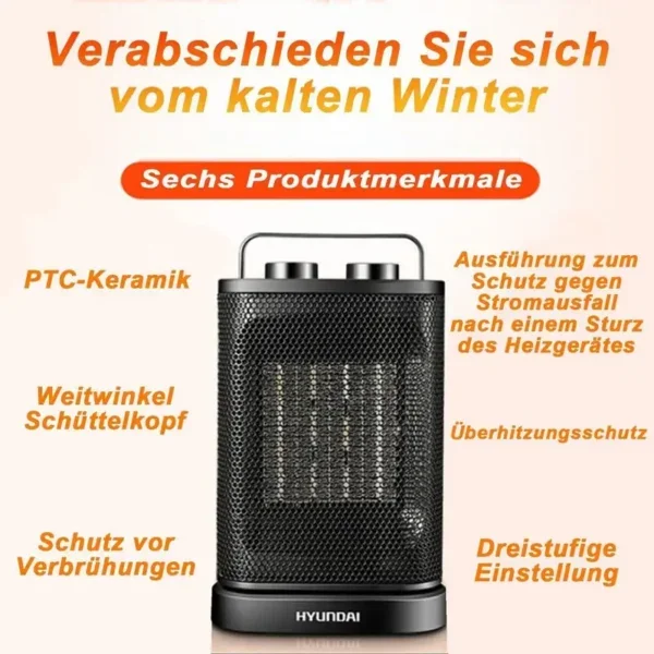 Black Electric Fan, 1500W, PTC, 249 - view 4