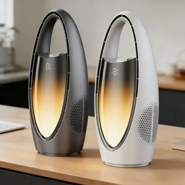Bladeless Mini Desk Fan, Portable, Plastic - view 6