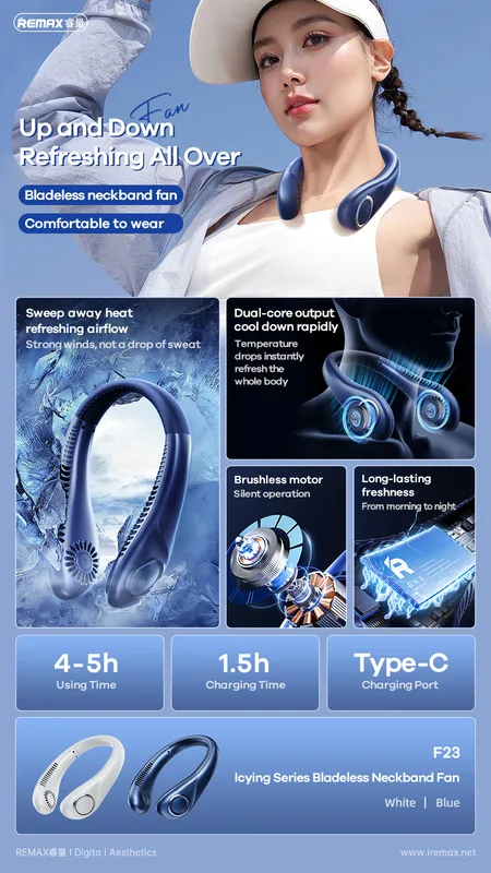 Bladeless Neck Fan, REMAX, F23, 5000mAh, 5H - view 4