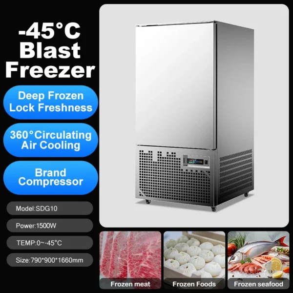 Blast Freezer, 10-Tray, Stainless, Steel - view 2