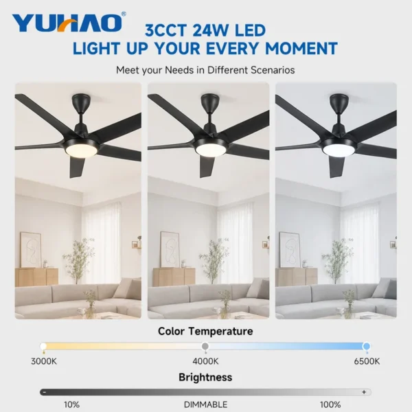 Bldc Ceiling Fan, ABS, 62W(0.08hp) - view 4