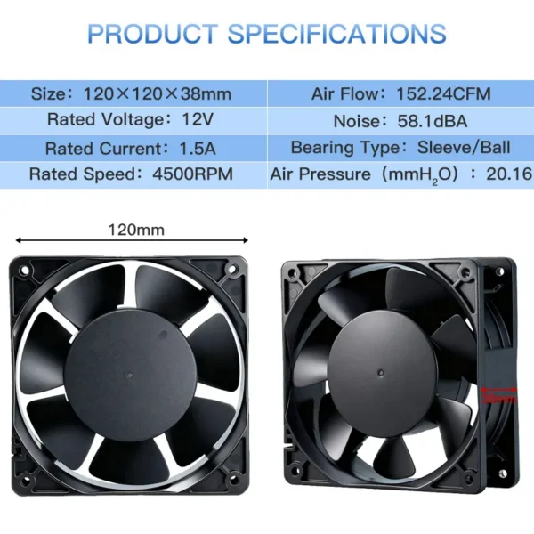 Blower, 12038, PWM, Brushless, Axial - view 2