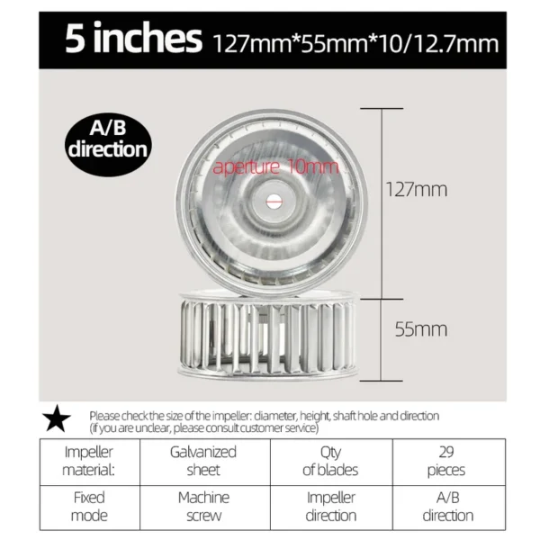 Blower, Centrifugal, Galvanized sheet, 5 inch - view 2