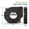 Blower, IP68, Waterproof, 7515, 75mm - view 2