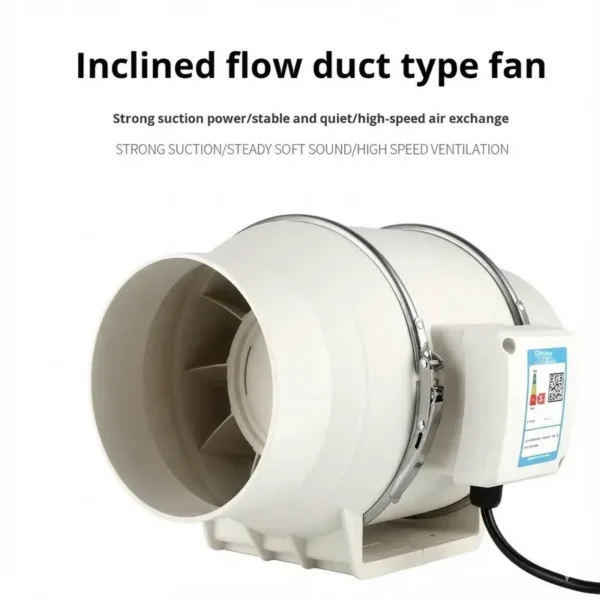 Booster Duct Ventilation Fan, Plastic, Inline - view 2