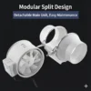 Booster Duct Ventilation Fan, Plastic, Inline - view 4