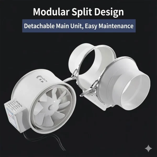 Booster Duct Ventilation Fan, Plastic, Inline - view 4