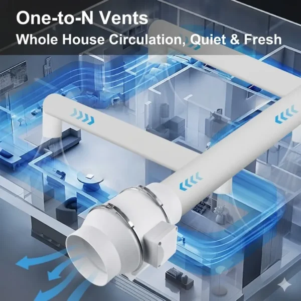 Booster Duct Ventilation Fan, Plastic, Inline - view 5