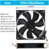 Brushless Axial Cooling Fan, 120x120x25mm, 1225, 12V, 24V - view 2