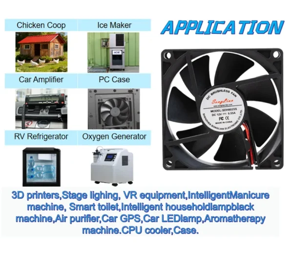 Brushless Axial Cooling Fan, 120x120x25mm, 1225, 12V, 24V - view 6