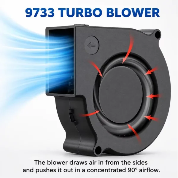 Brushless Blower, 97mm, 12V, Centrifugal, WKH - view 2