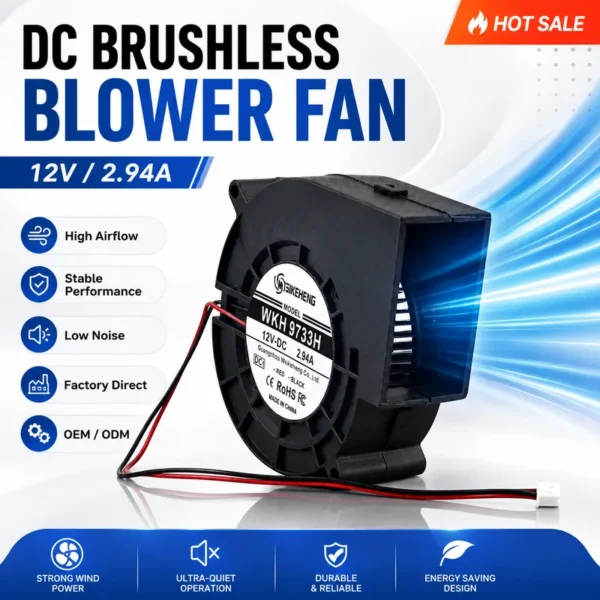 Brushless Blower, 97mm, 12V, Centrifugal, WKH - view 5
