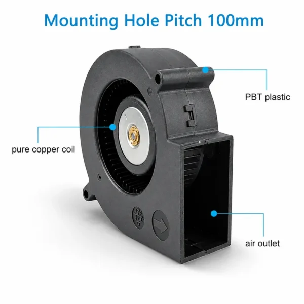 Brushless Blower, 97mm, 12V, Centrifugal, WKH - view 6